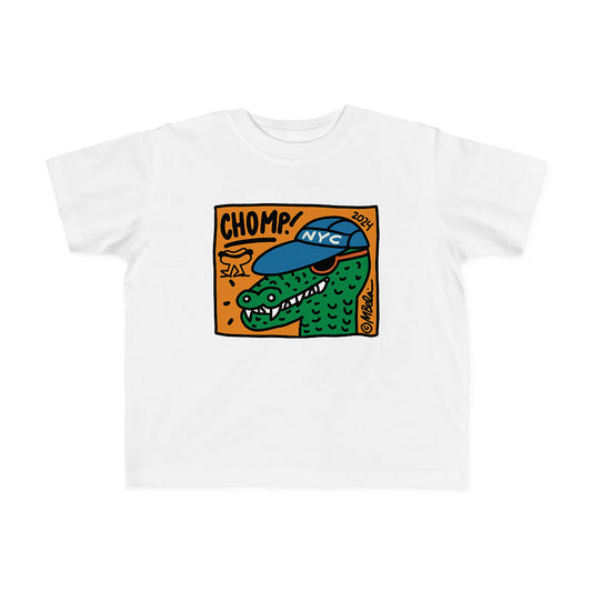 Toddler T-shirt featuring original funny alligator wearing sunglasses and a NYC hat
